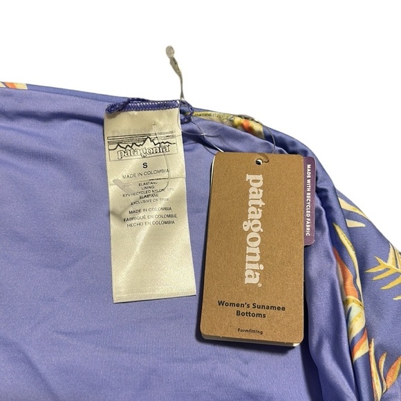 Patagonia NWT  Sunamee Bottoms Palms of My Heart Purple Bikini Bottom S,M,L - Picture 8 of 9
